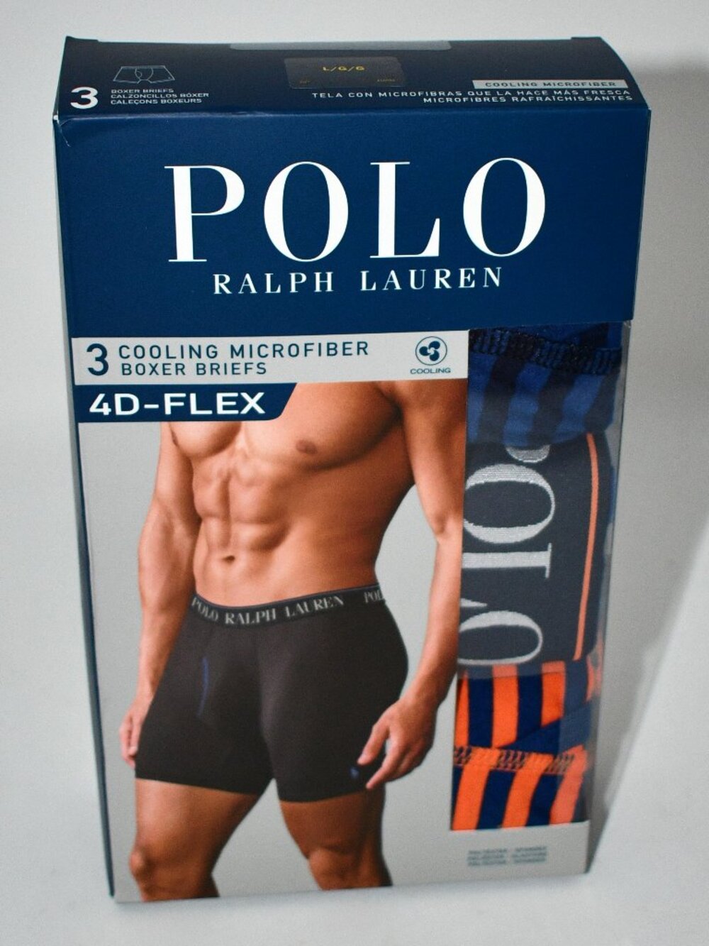 Polo Ralph Lauren Flex Cooling Microfiber 4.5" Inseam Boxer Briefs 3-Pack MEDIUM